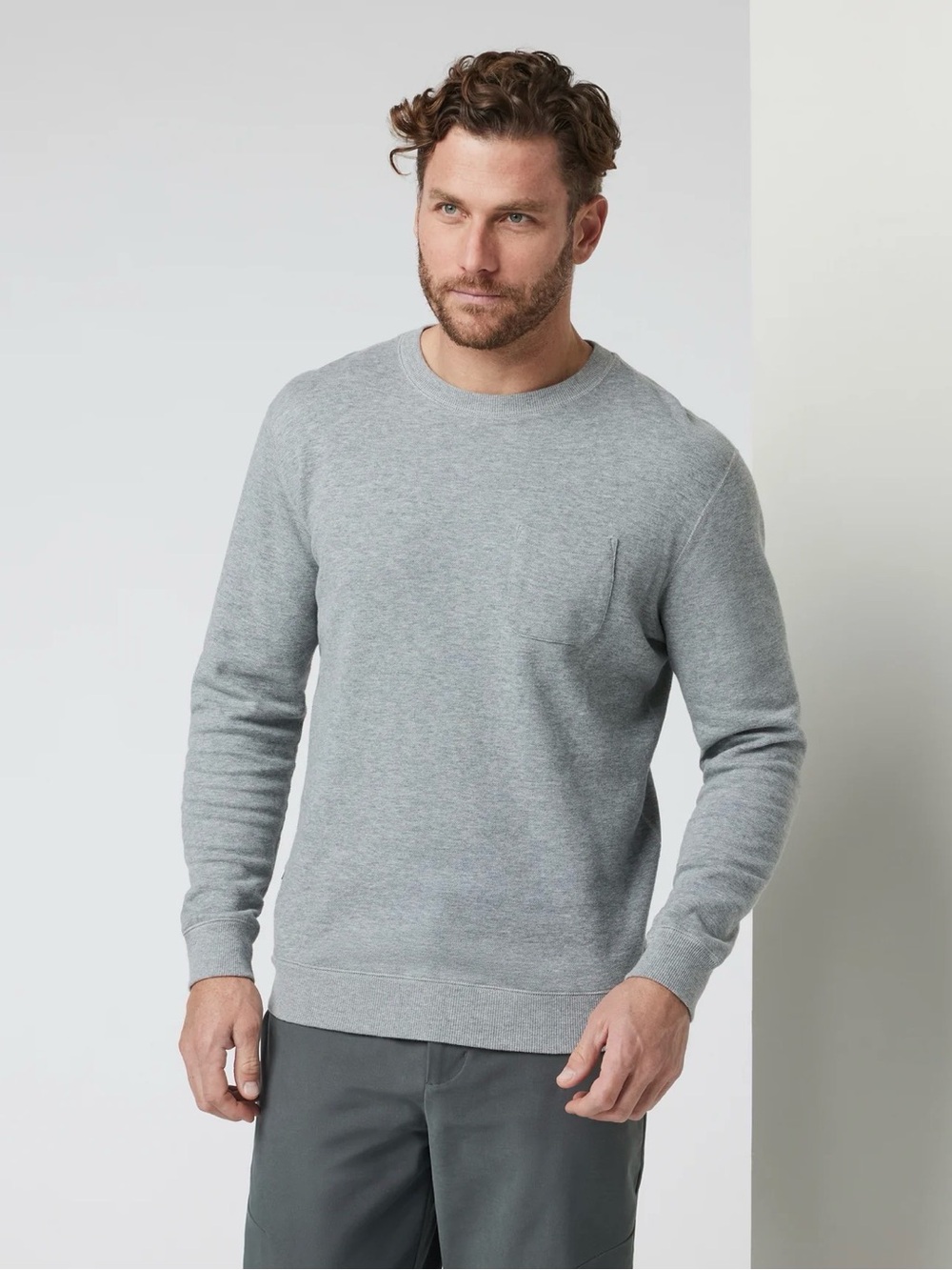 Vuori Jefferys Pullover Crewneck Pique Heather Grey XXL